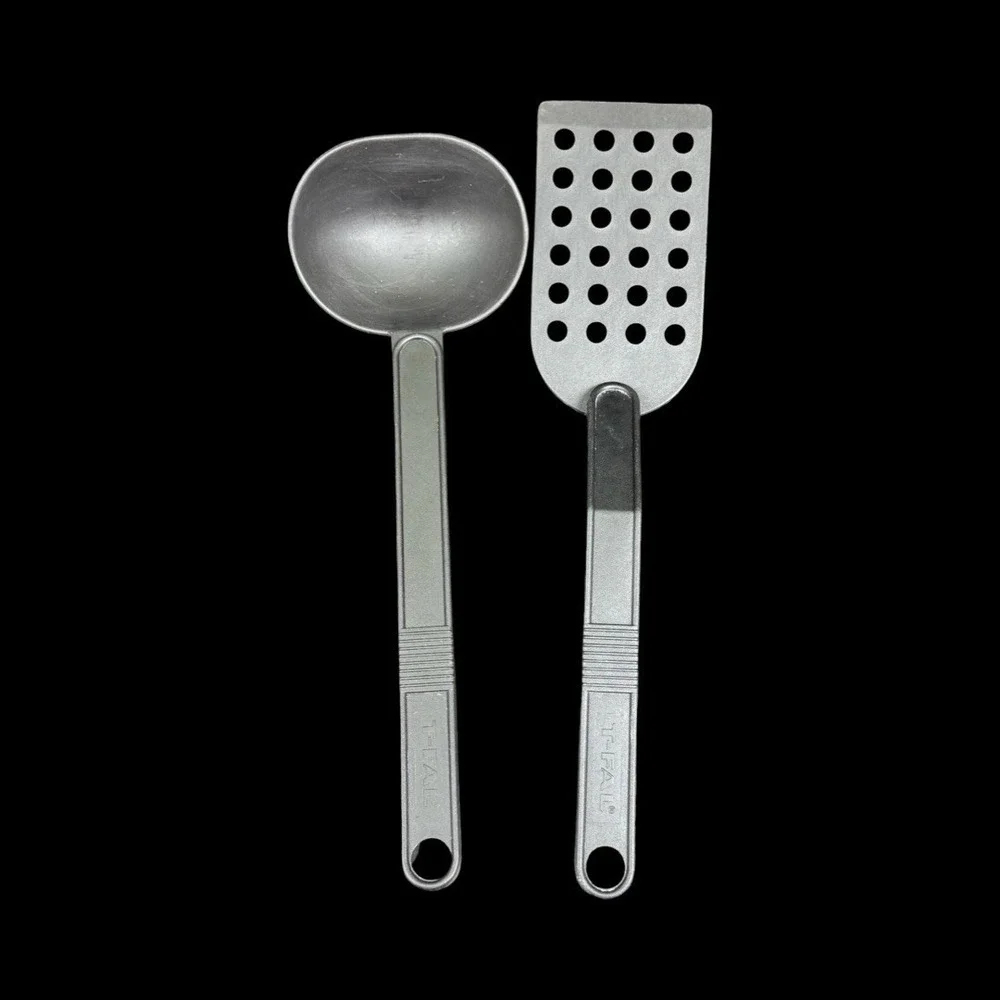 T-Fal Black Nylon Slotted Holes Spatula Flipper & Ladle Dipper Canada - Lot of 2